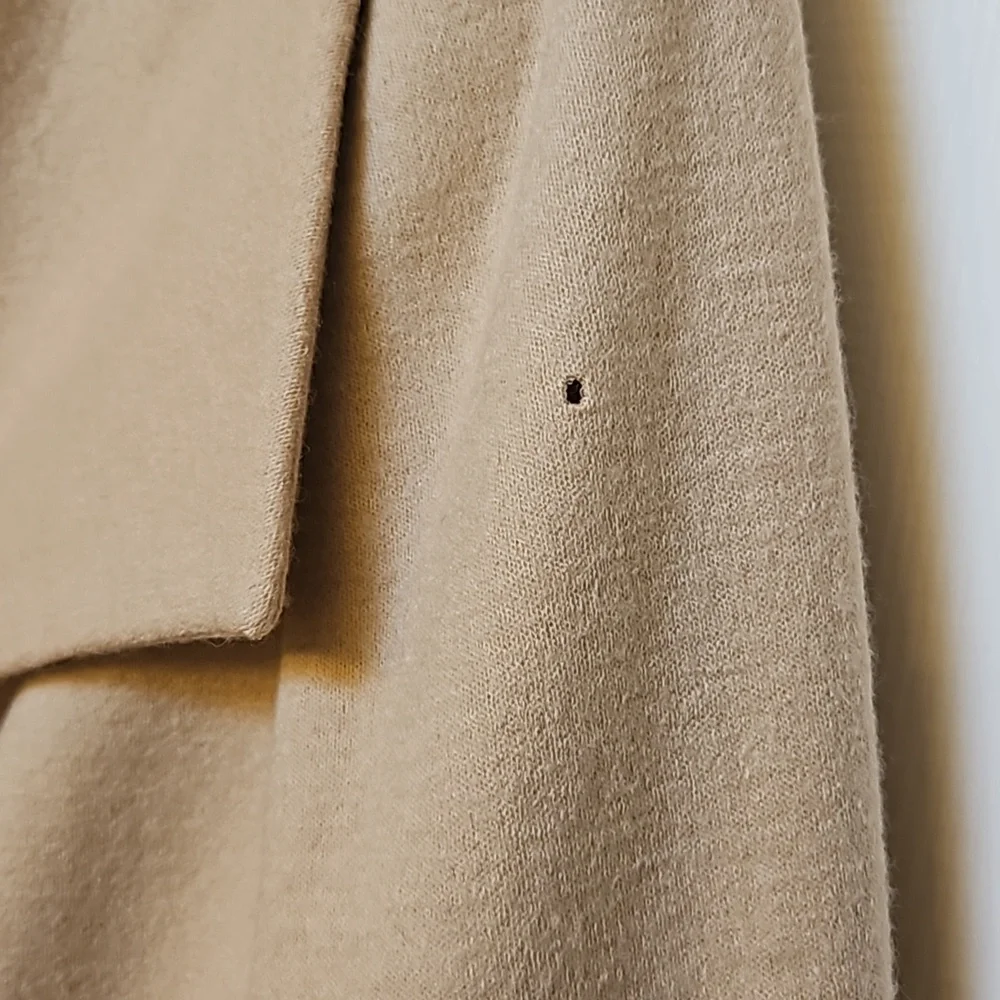 Ann Taylor Asymmetrical Zip Wool Blend Moto Jacket, sz 6, tan - Picture 4 of 6